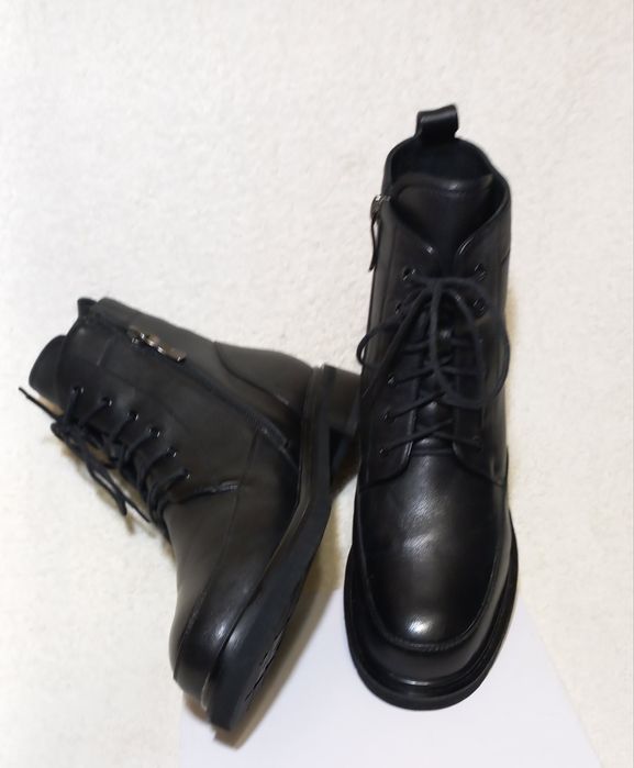 Шкіряні черевики Respect 38 теплі напівчобітки сапожки ботинки