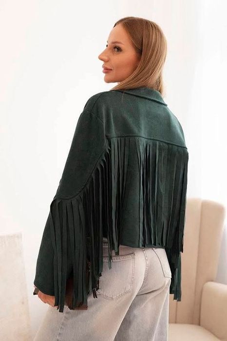 Kurtka damska z zamszu z frędzlami duzo kolorów s m l