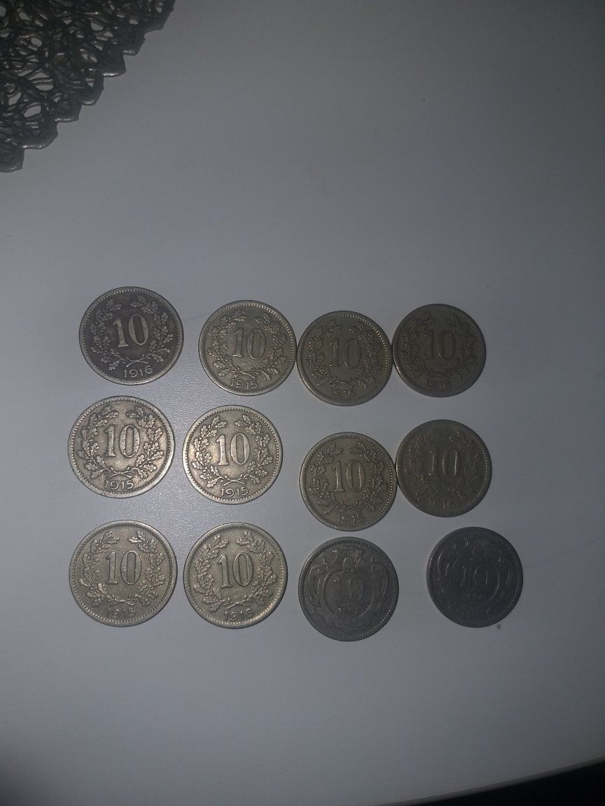 12 starych austro-węgierskich monet