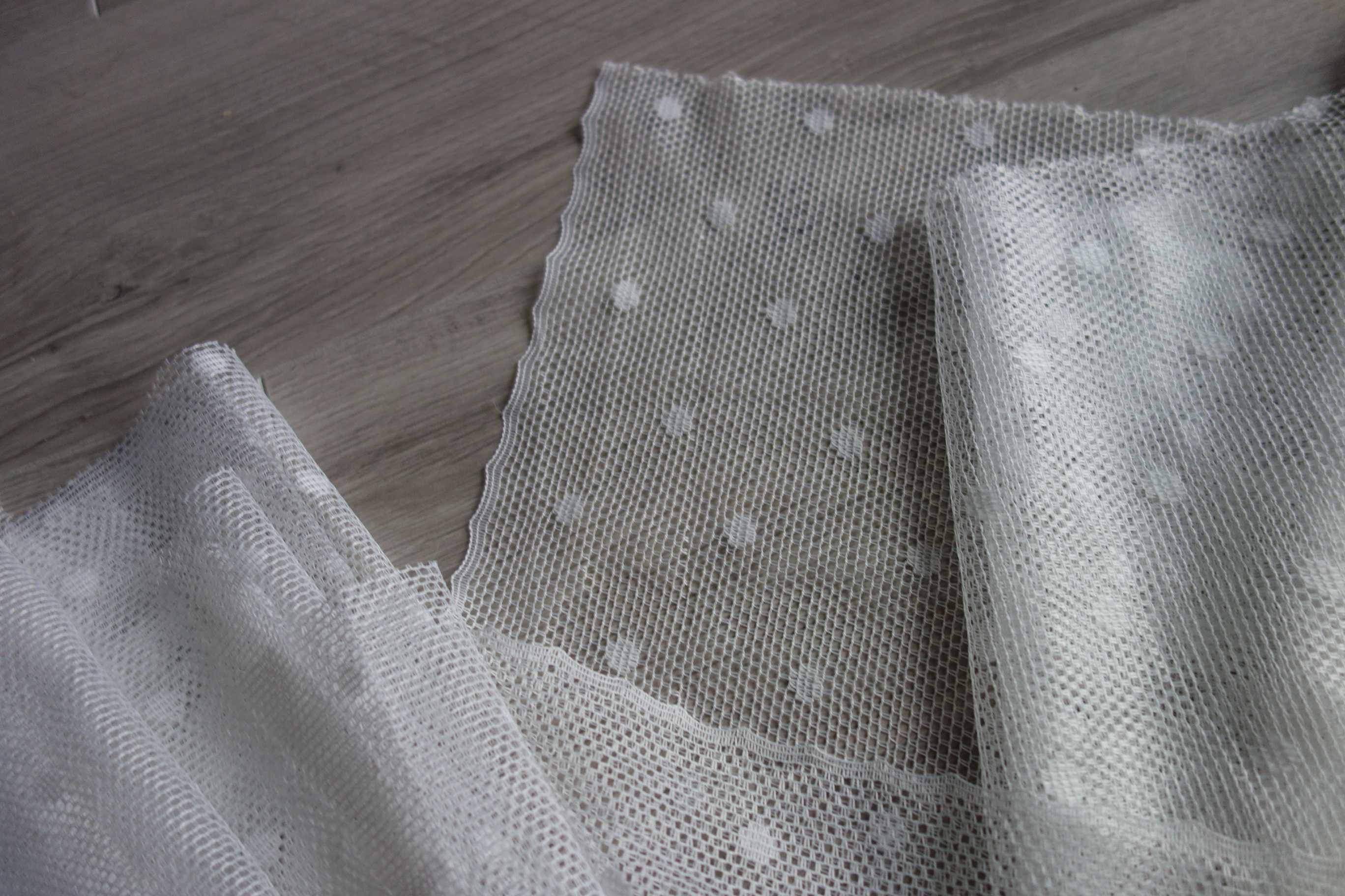 IKEA materiał tiul biały w groszki 2 kawałki nowego materiału