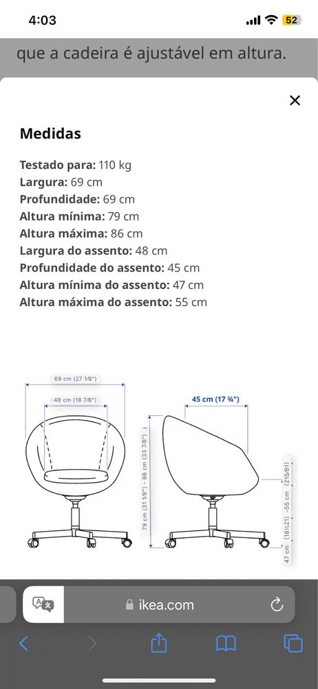 Cadeira branca IKEA