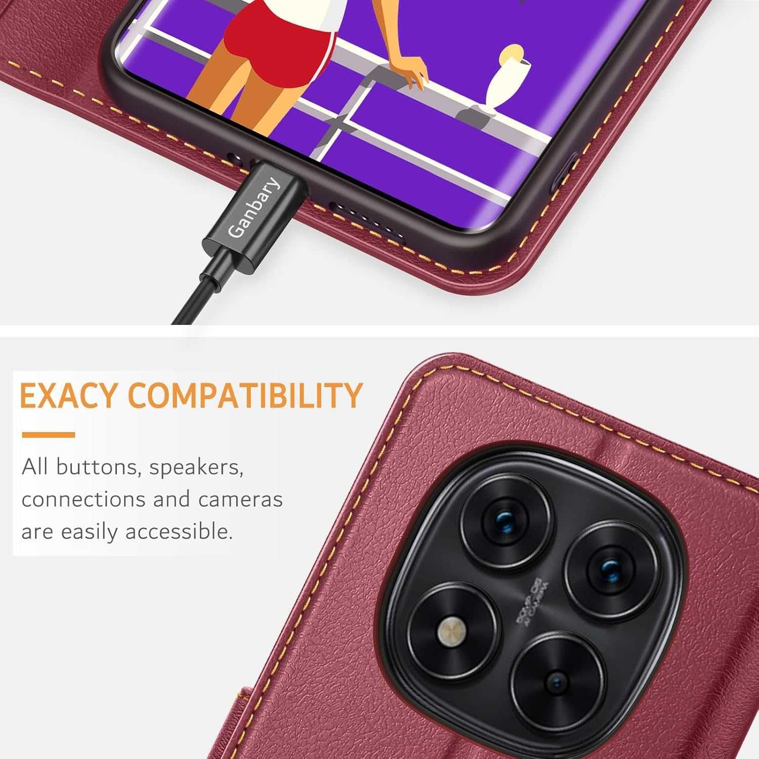 Etui z klapką do Xiaomi, Redmi Note 14 4G czarny