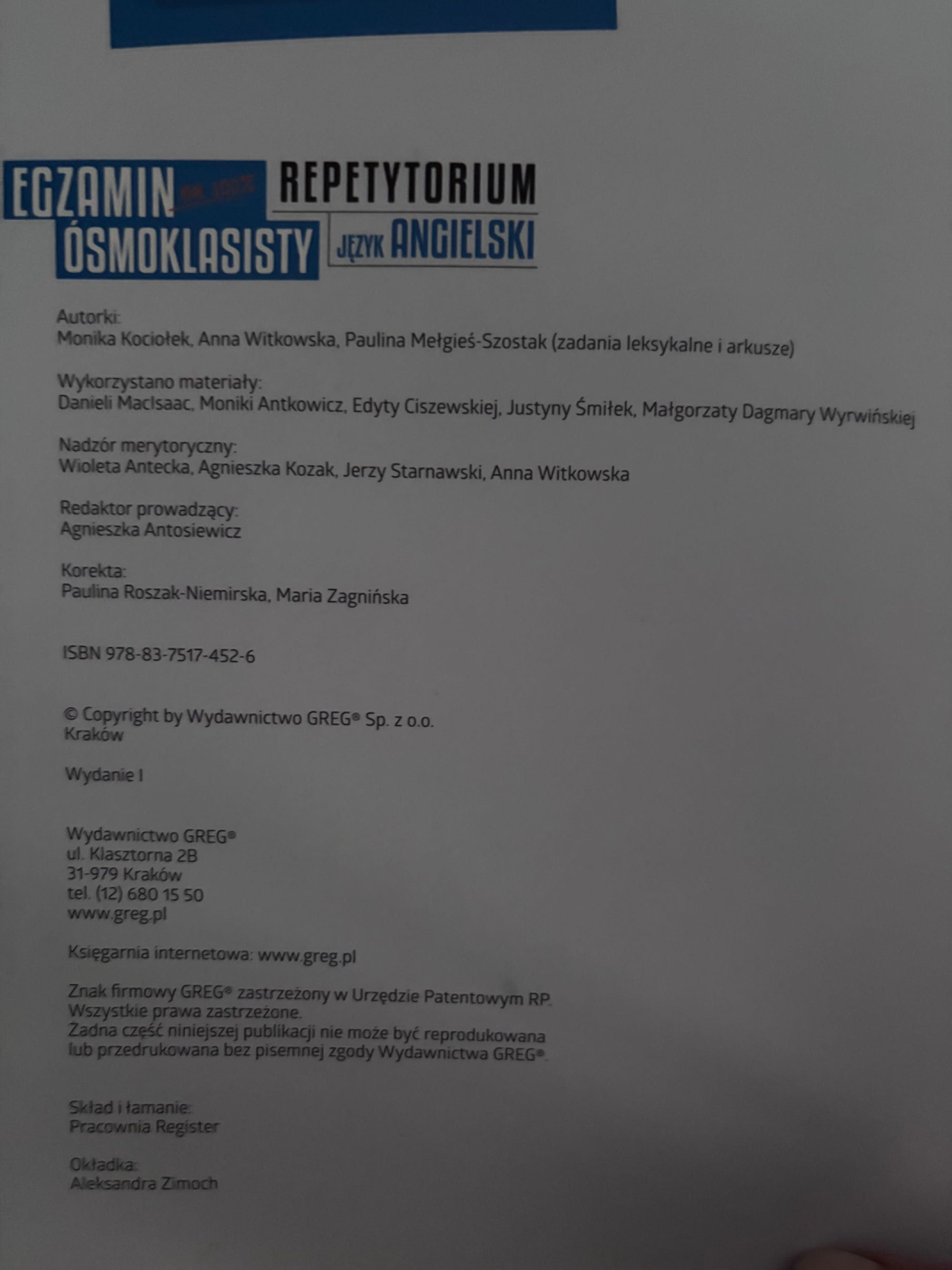 Repetytorium ósmoklasisty Jęz. angielski
