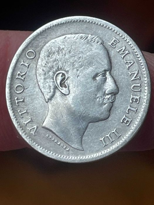 moeda em prata  1 L 1907 Itália