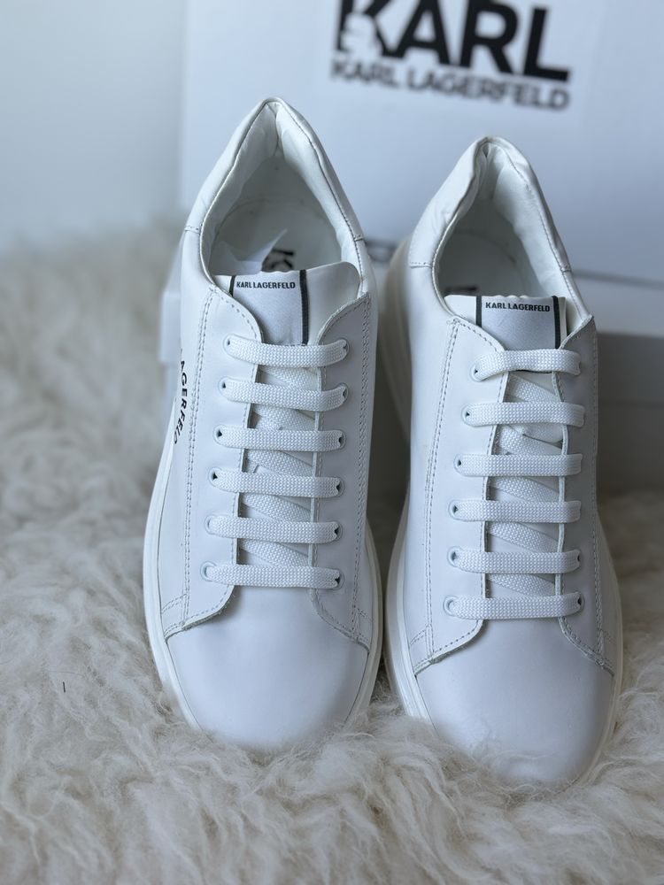 Білі шкіряні кросівки Karl Lagerfeld