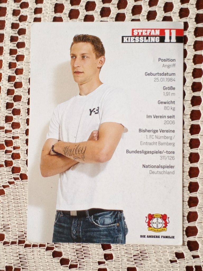 Stefan Kiessling Футбол Автограф Bayer Bundesliga Збірна Німеччини