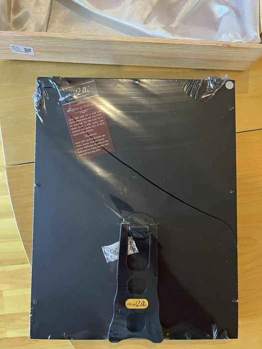 Quadro banhado de ouro puro Aarya 24kt Gold Foil Rosewood Frame