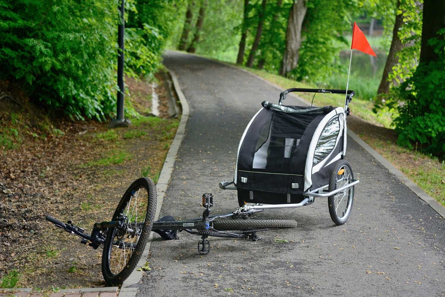 Przyczepka rowerowa z amortyzatorem 3w1 2-osobowa + JOGGER