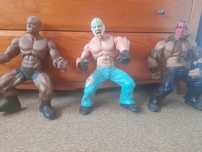 Bonecos wwe Bobby Lashley/ Rey Mysterio/ Bogeyman