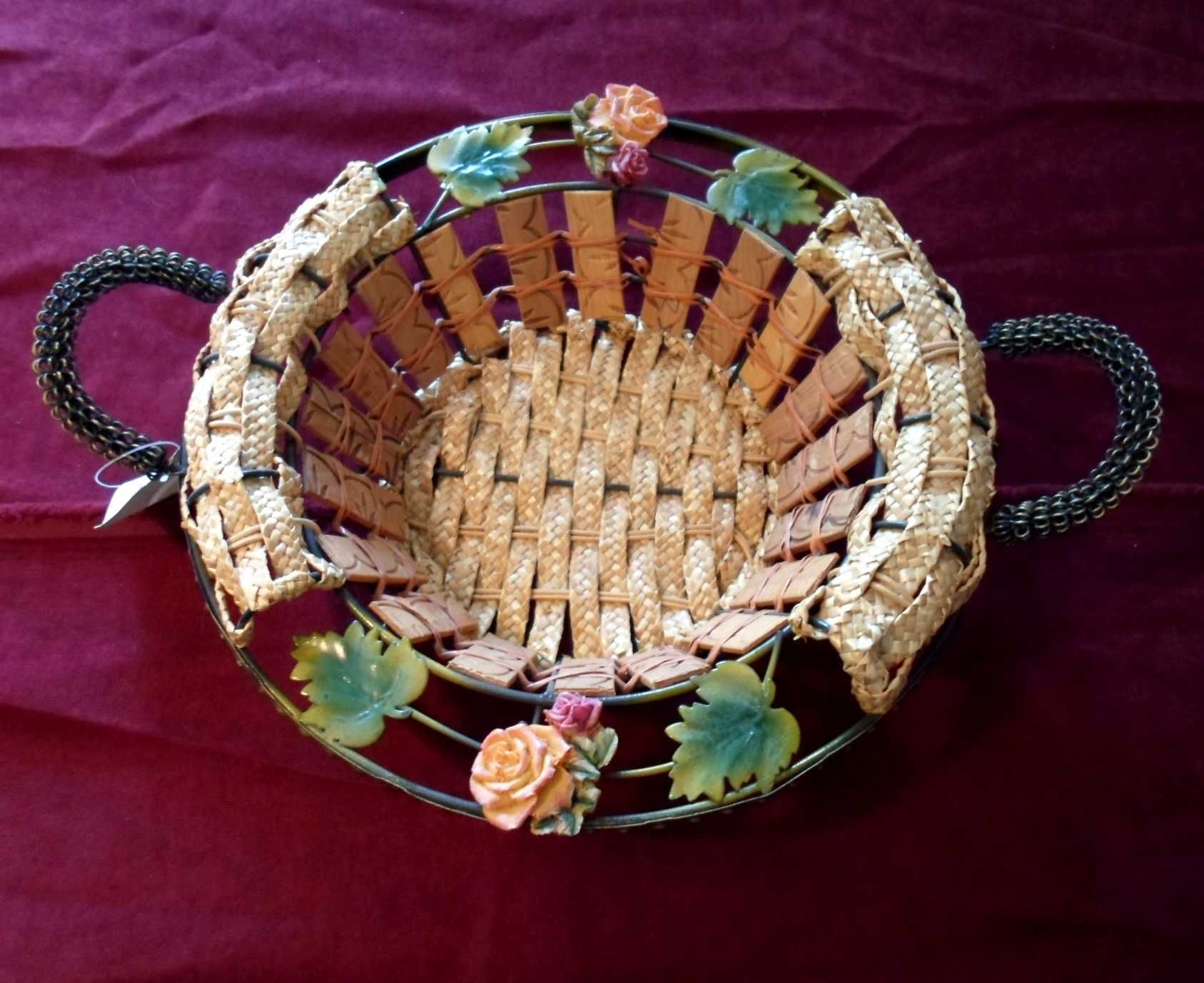 Плетений кошик з ручками для фруктів, хліба  29 см