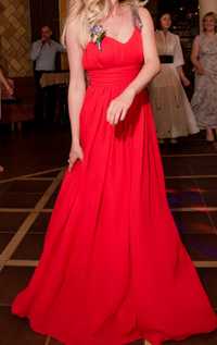 Красное платье в пол, вечернее, выпускное
