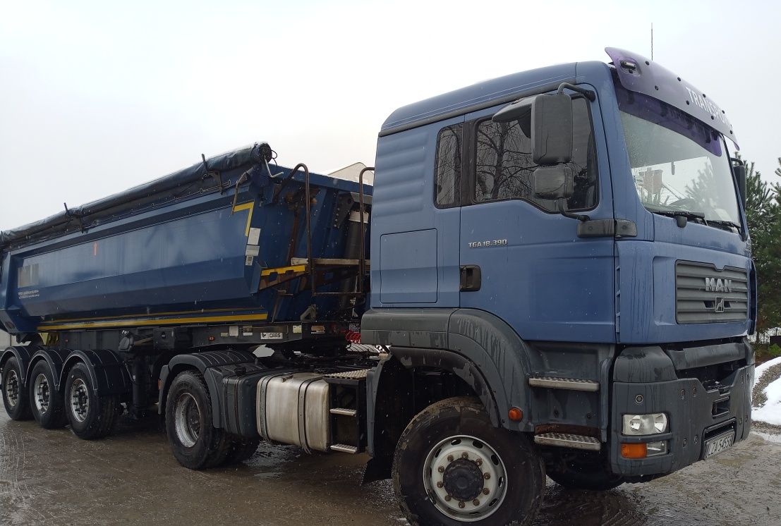 Man tga 4x4 18.390 + naczepa intercars zestaw