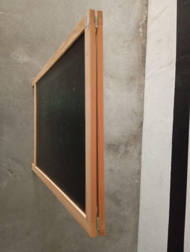 Quadro Cavalete para Menus Grande 57x100cm Duplo em Ardósia/Madeira