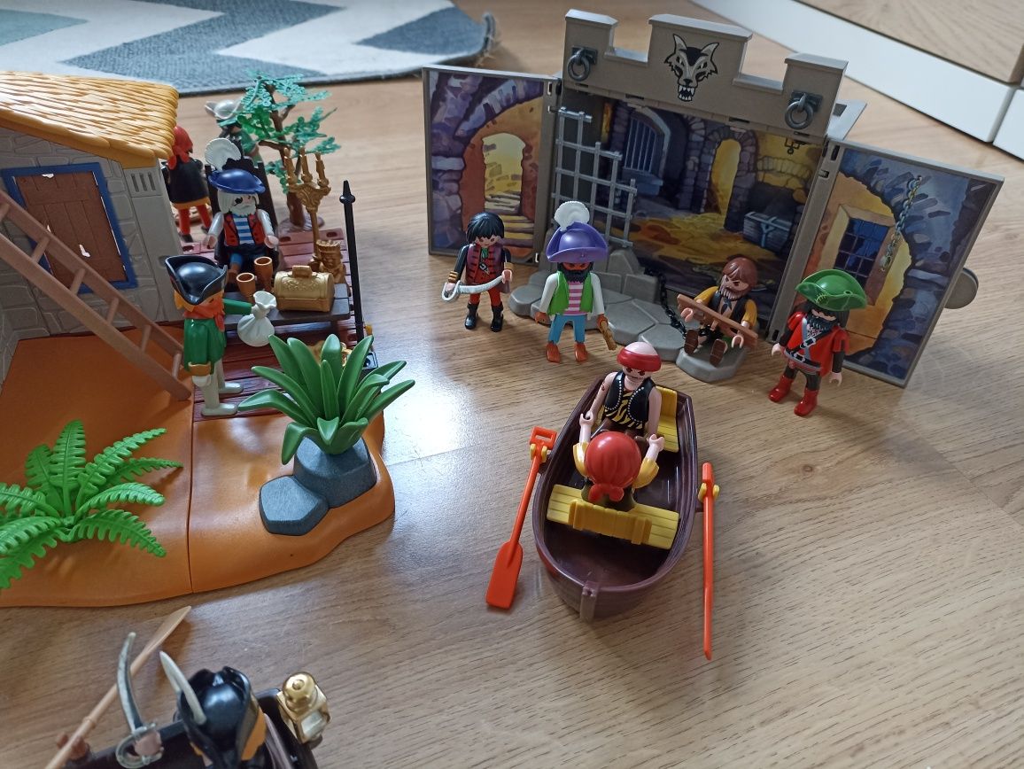OGROMNY zestaw Playmobil Piraci, okręt piracki, wyspa syren i skarbów