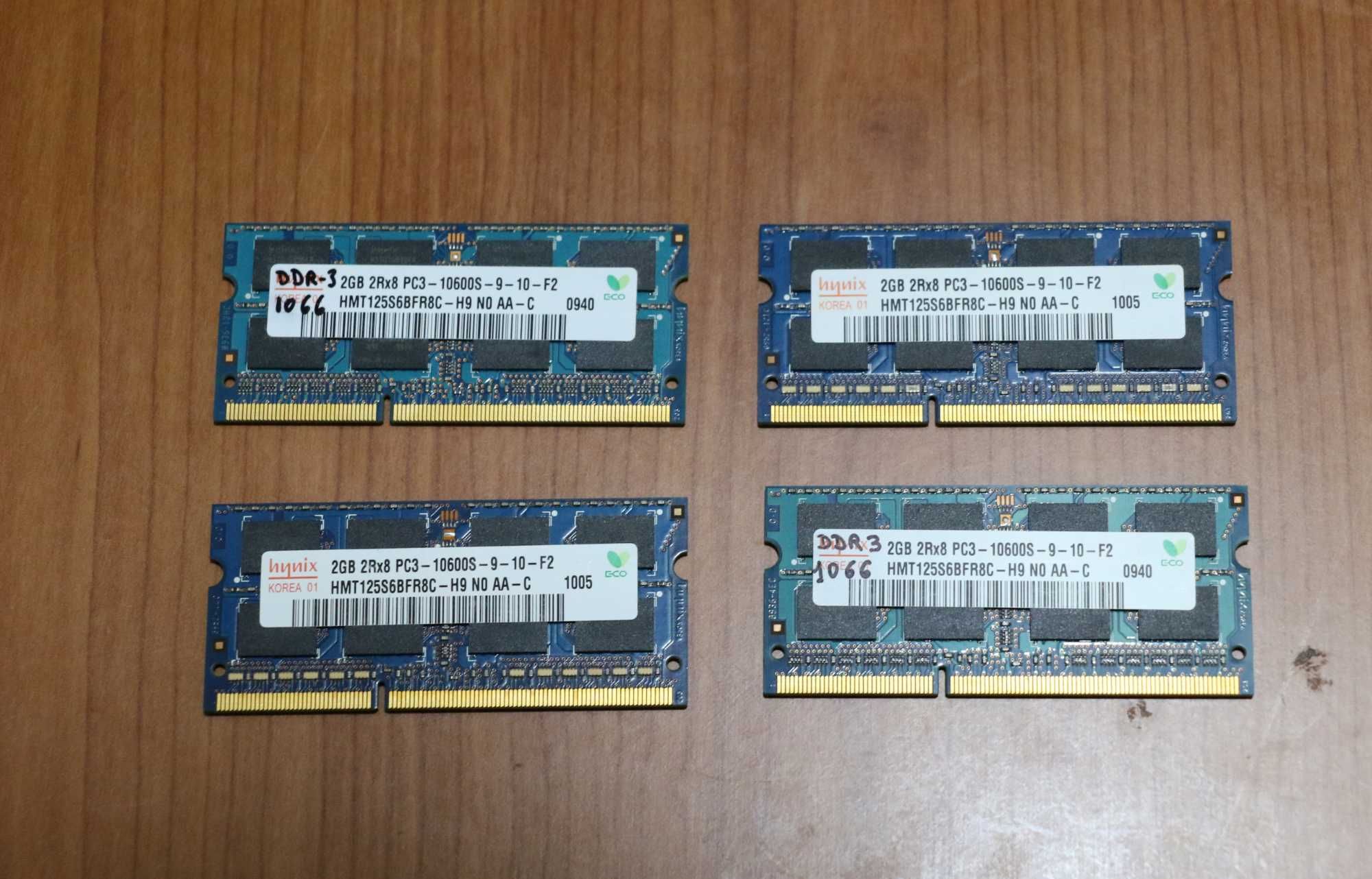 Memórias 2gb DDR3 1066mhz