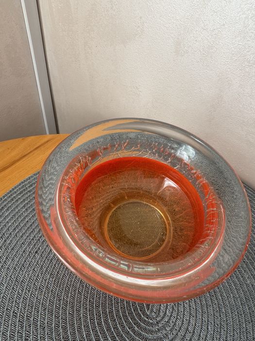 Тарілка кольорове скло, посуд гутне скло