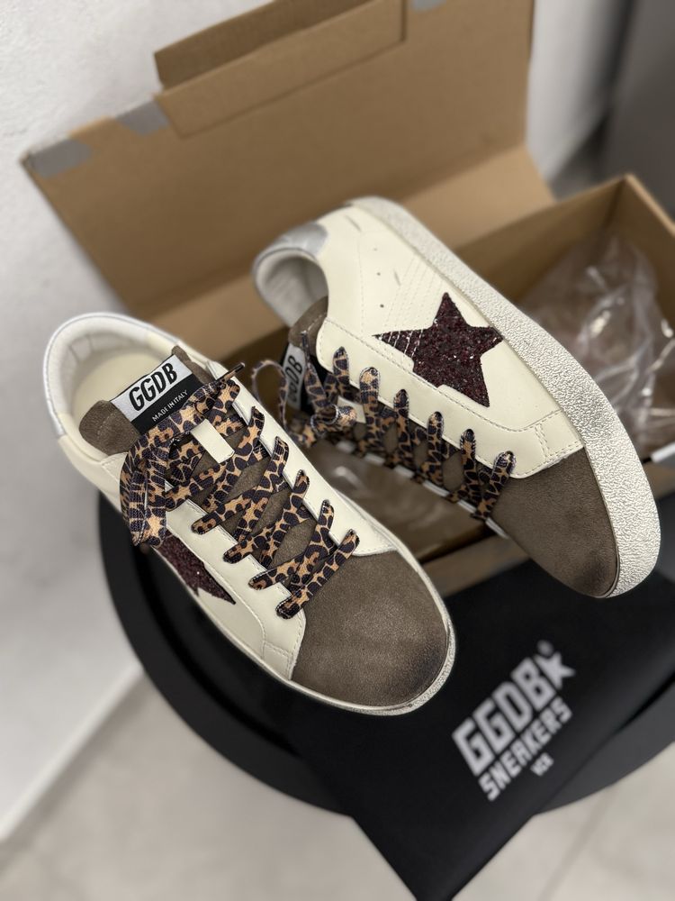 Жіночі кеди GOLDEN GOOSE GGDB лео леопардові шкіряні голден гус