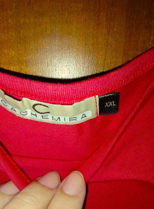 Top vermelho novo, XXL, elegante e fresco!
