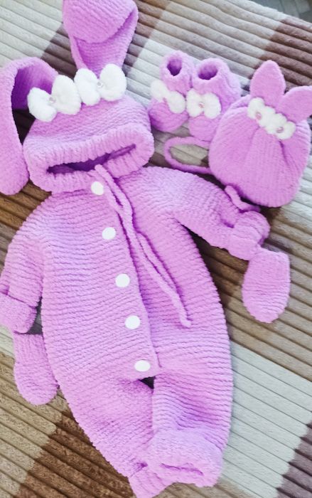 Вязаный комбинезон плюшевый