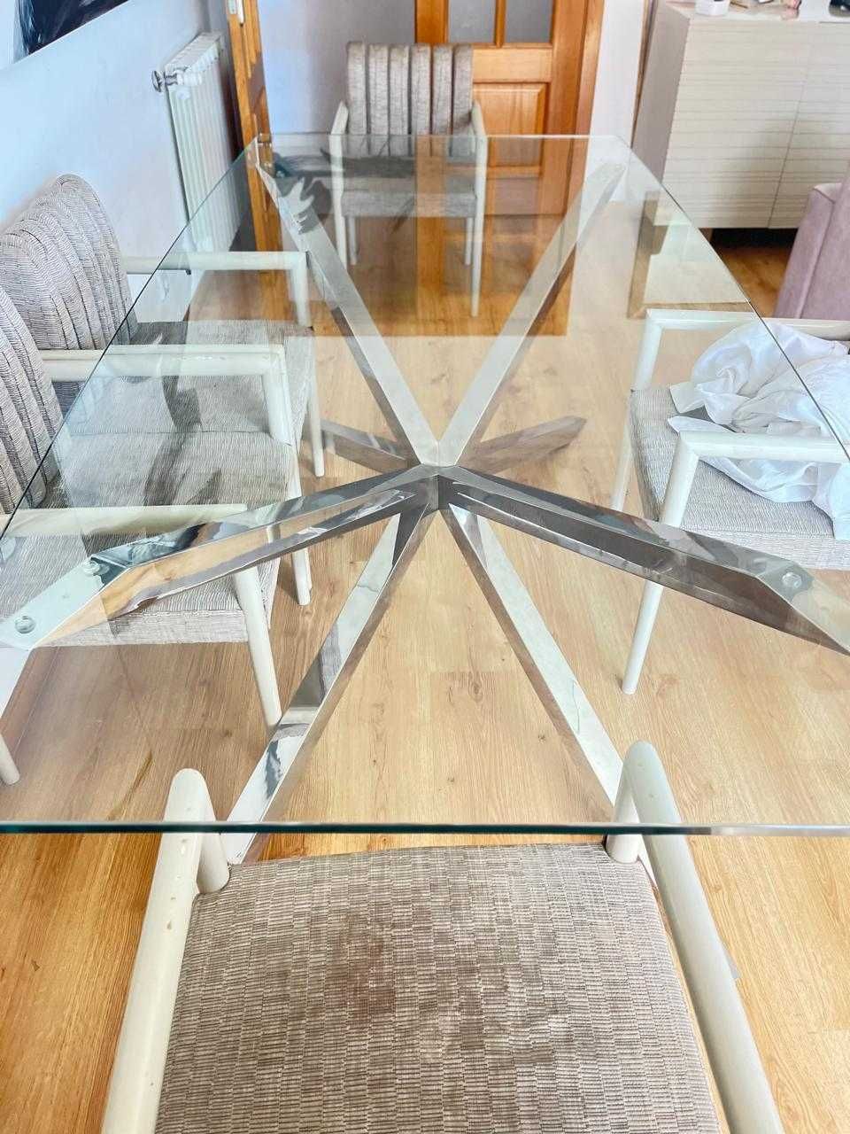 Vendo Sofá e mesa de Vidro 500 euros cada