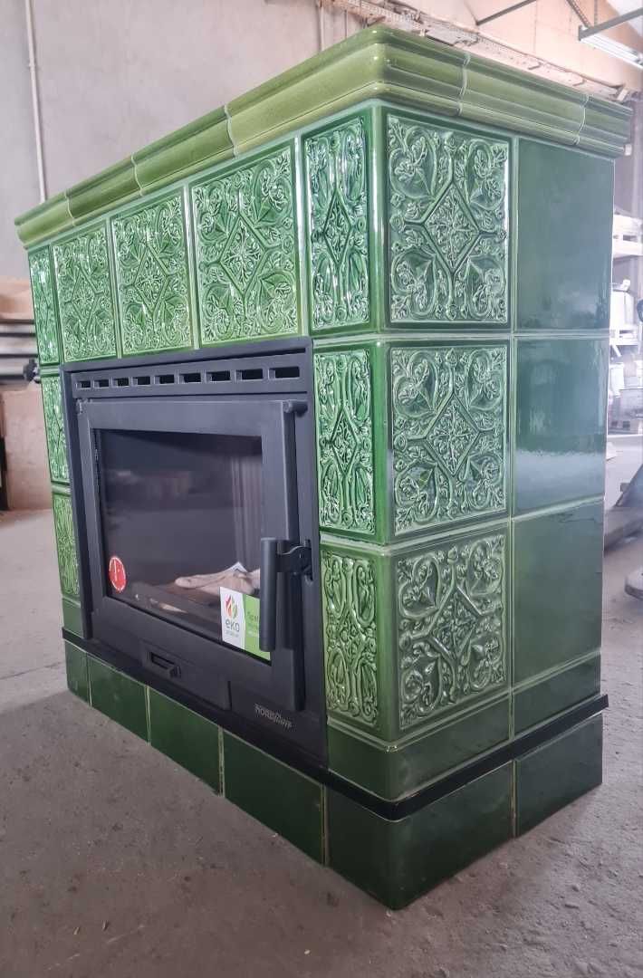 Piec kaflowy wolnostojący MAJORKA 13kW zielona - NOWY