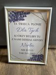 Ta świeca płonie dla tych , dekoracja ślub
