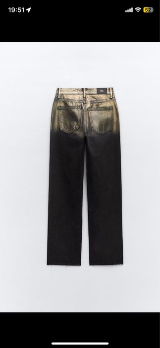 Джинсы ZARA черные с золотом размер 34