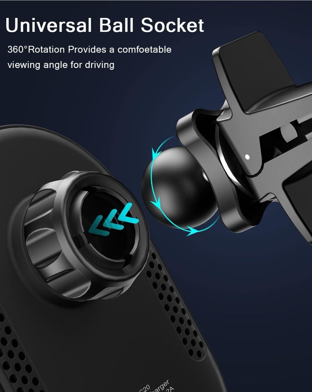 Car Charger, 15 W Max Bezprzewodowa ładowarka samochodowa