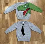 Sweter H&M dinozaur C&A krawat r. 98/104