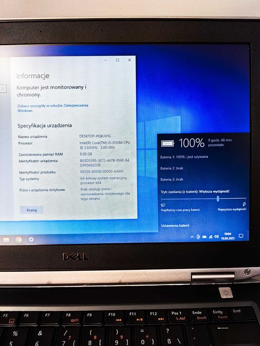 Laptop Dell i3 8gb ram SSD win 10 bateria Stan BDB mogę podwieźć