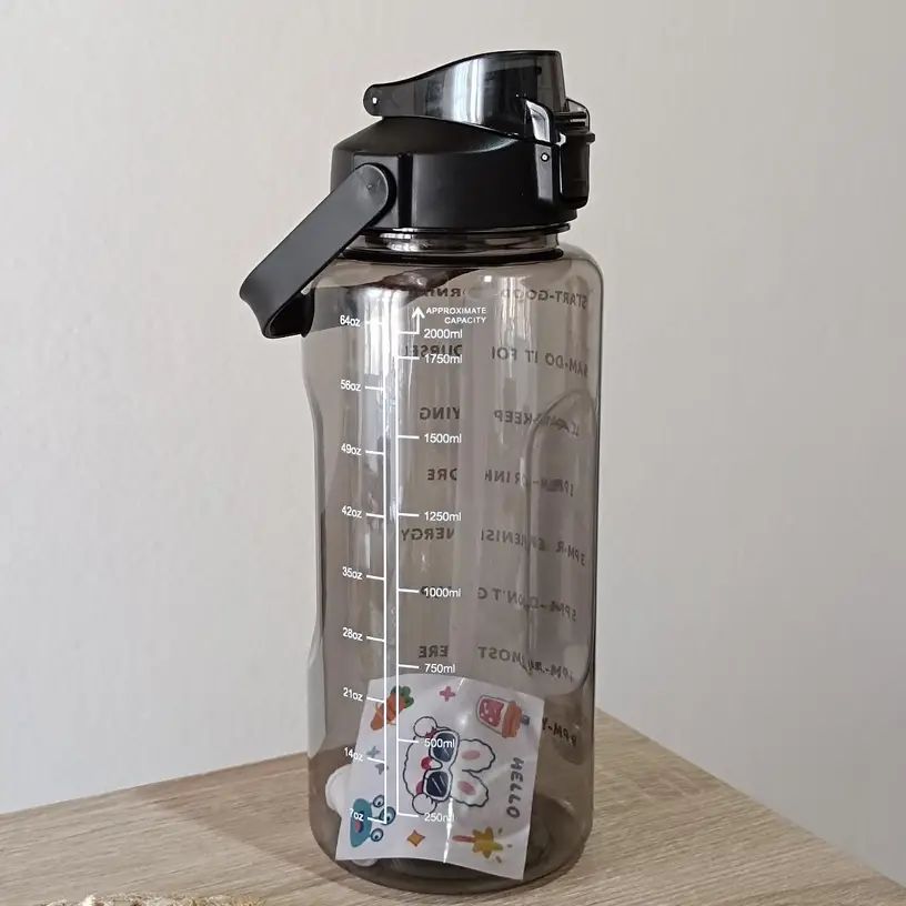 Butelka 2000ml bidon sportowy PC na wodę przezroczysta motywacyjna