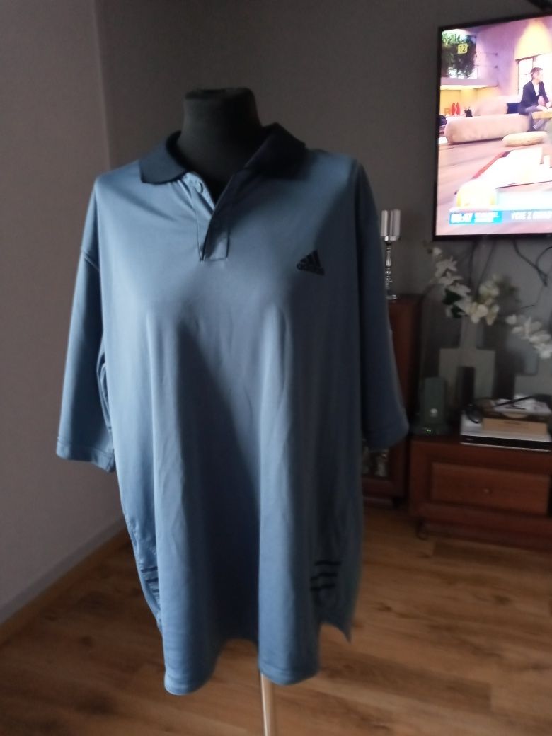 Koszulka Adidas meska szaro czarna Polo2XL