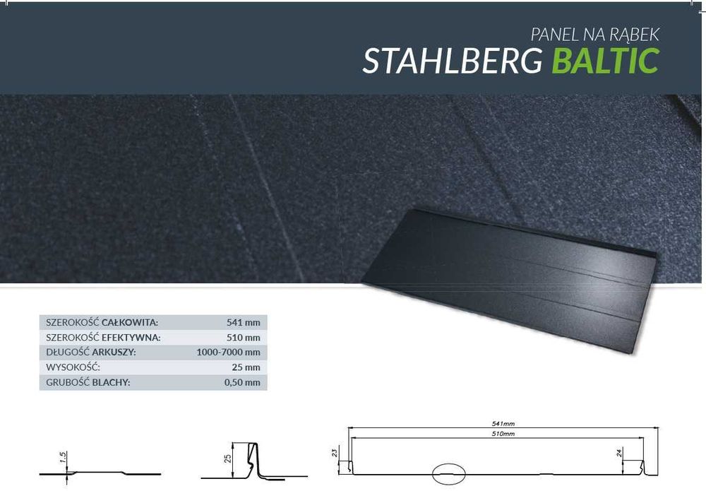 Panel Dachowy na rąbek Stahlberg Baltic mat