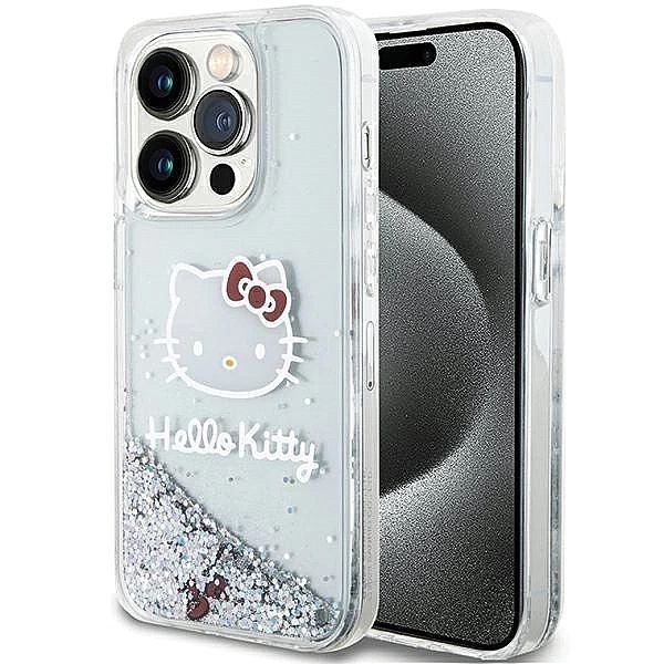 Etui Hello Kitty Liquid Glitter Charms Kitty Head na iPhone 13 Pro Max