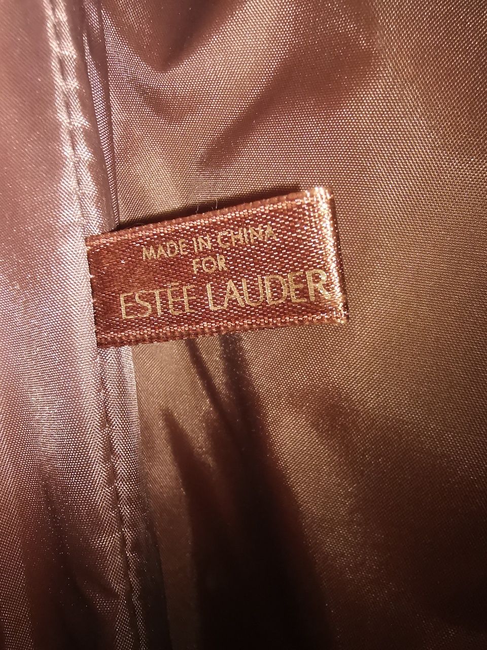Torba Estee Lauder kremowa bambusowe uchwyty