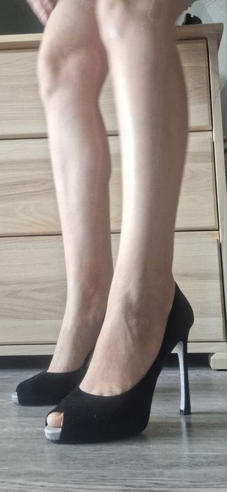 Туфли замша чёрные