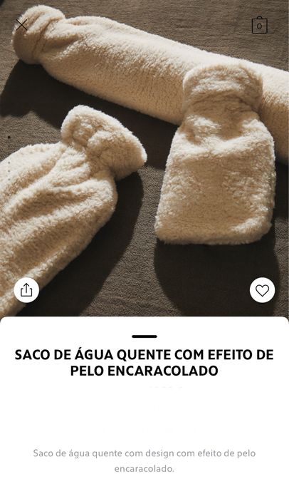 Saco Pequeno De Água Quente Efeito De Pelo Encaracolado Zara Home NOVO