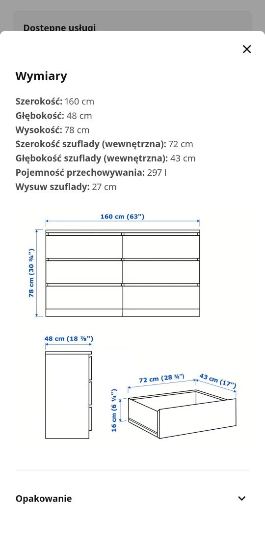 Komoda długa, ikea