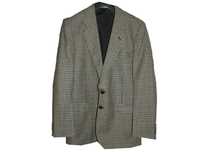 Tweed 100% wełna kratka marynarka męska vintage M