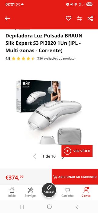 Depiladora luz pulsada