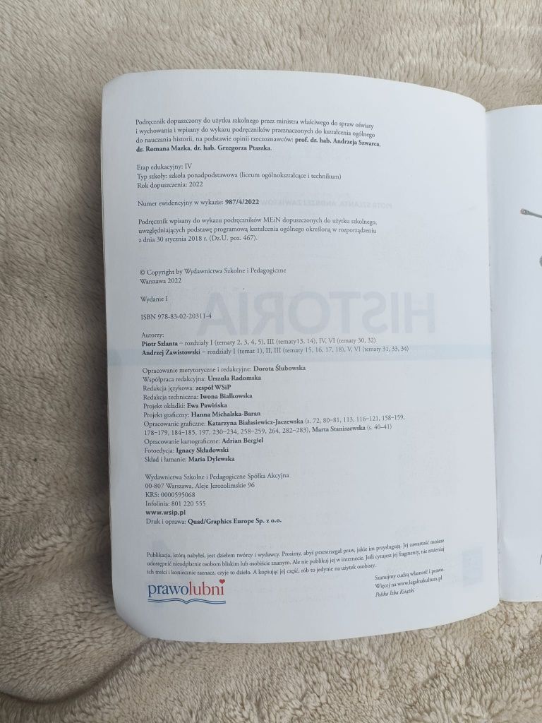 Podręcznik do nauki historii do klasy 4 WSiP liceum i technikum