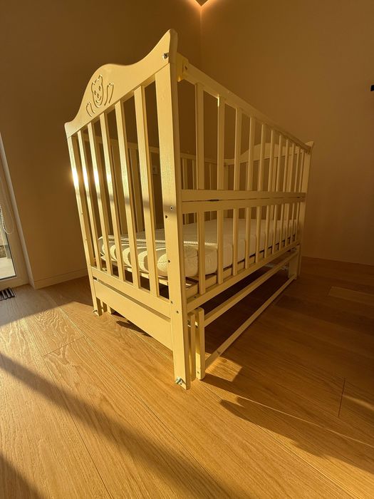 Дитяче ліжечко з матрасом + бортики в подарунок