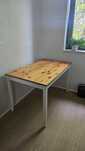 Stół z drewnianym blatem Ikea 120×75 cm