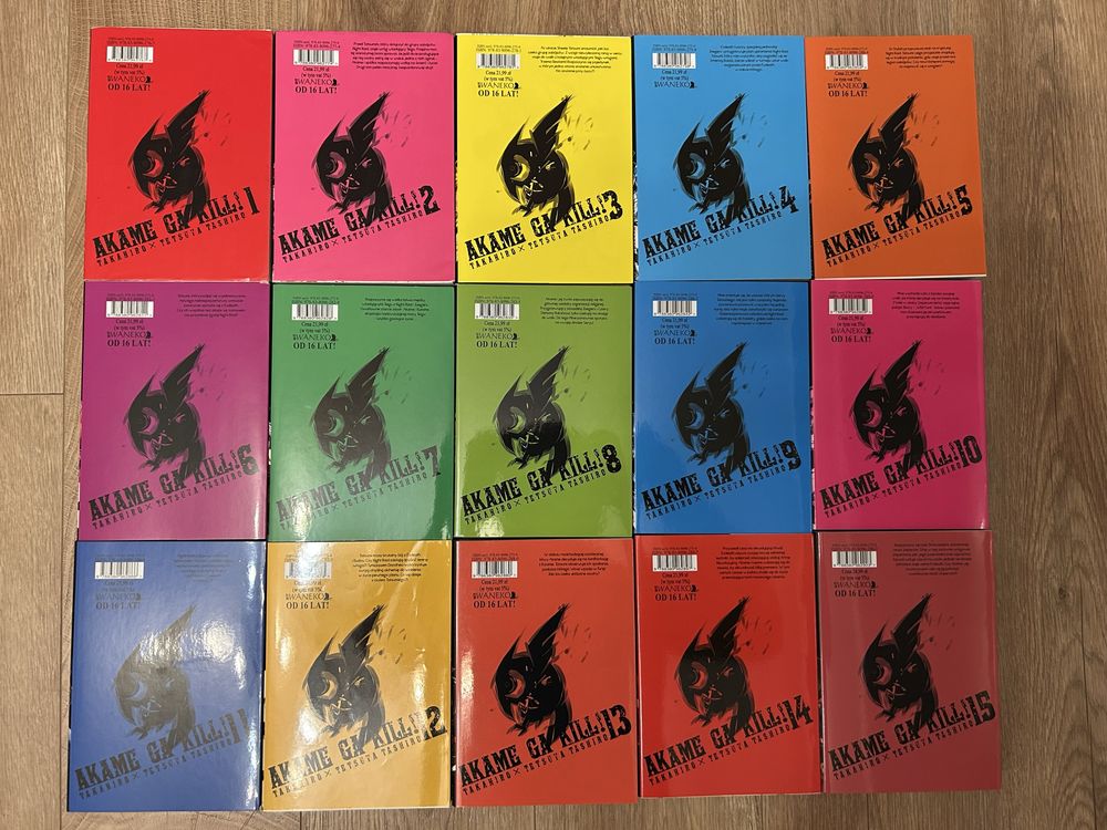 Mangi manga Akame ga kill 1-15 komplet