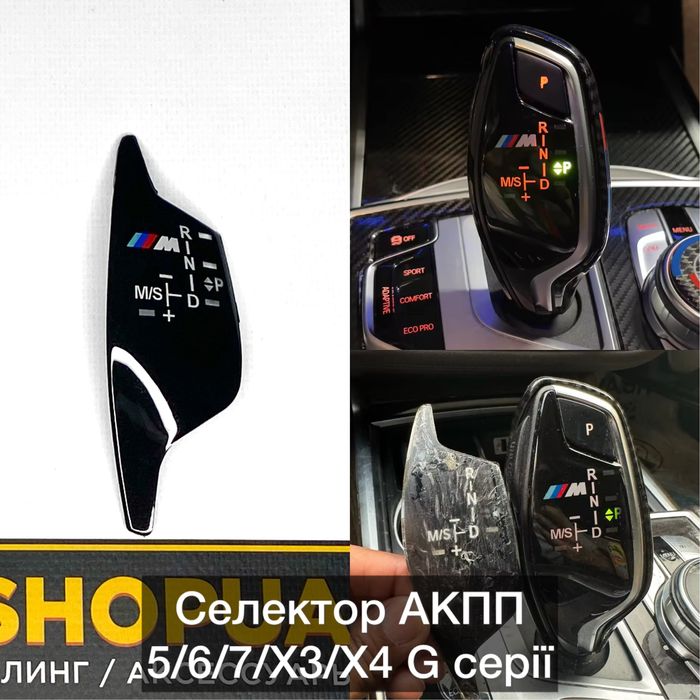 Накладки селектора/ручки АКПП BMW F30/32/22 F10/07/06 F15/25 G30/01/12