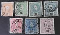 Selos Portugal 1895/1896-D.Carlos I lote se selos usados