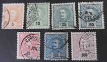 Selos Portugal 1895/1896-D.Carlos I lote se selos usados