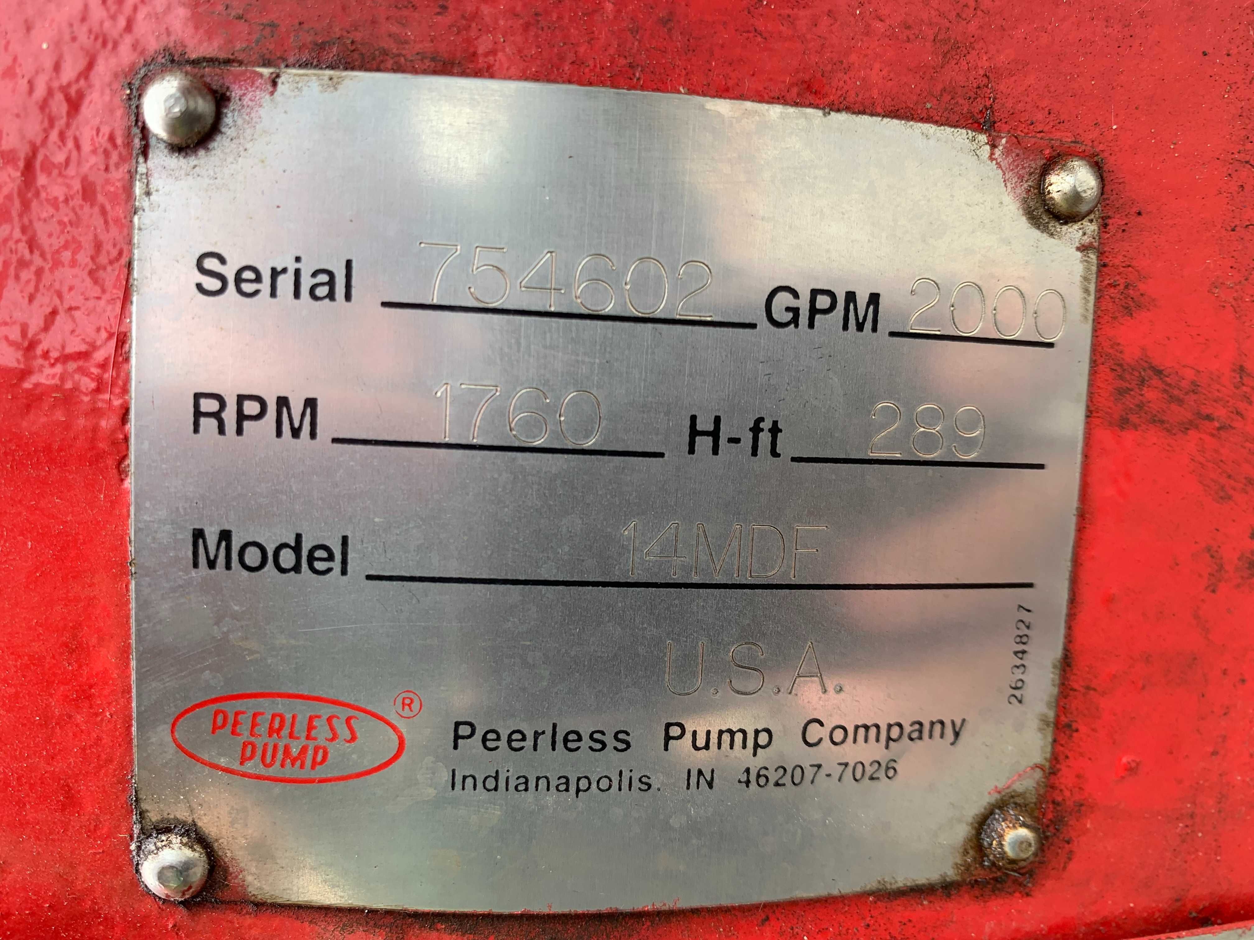 Odśrodkowa pompa pożarnicza PEERLESS PUMP