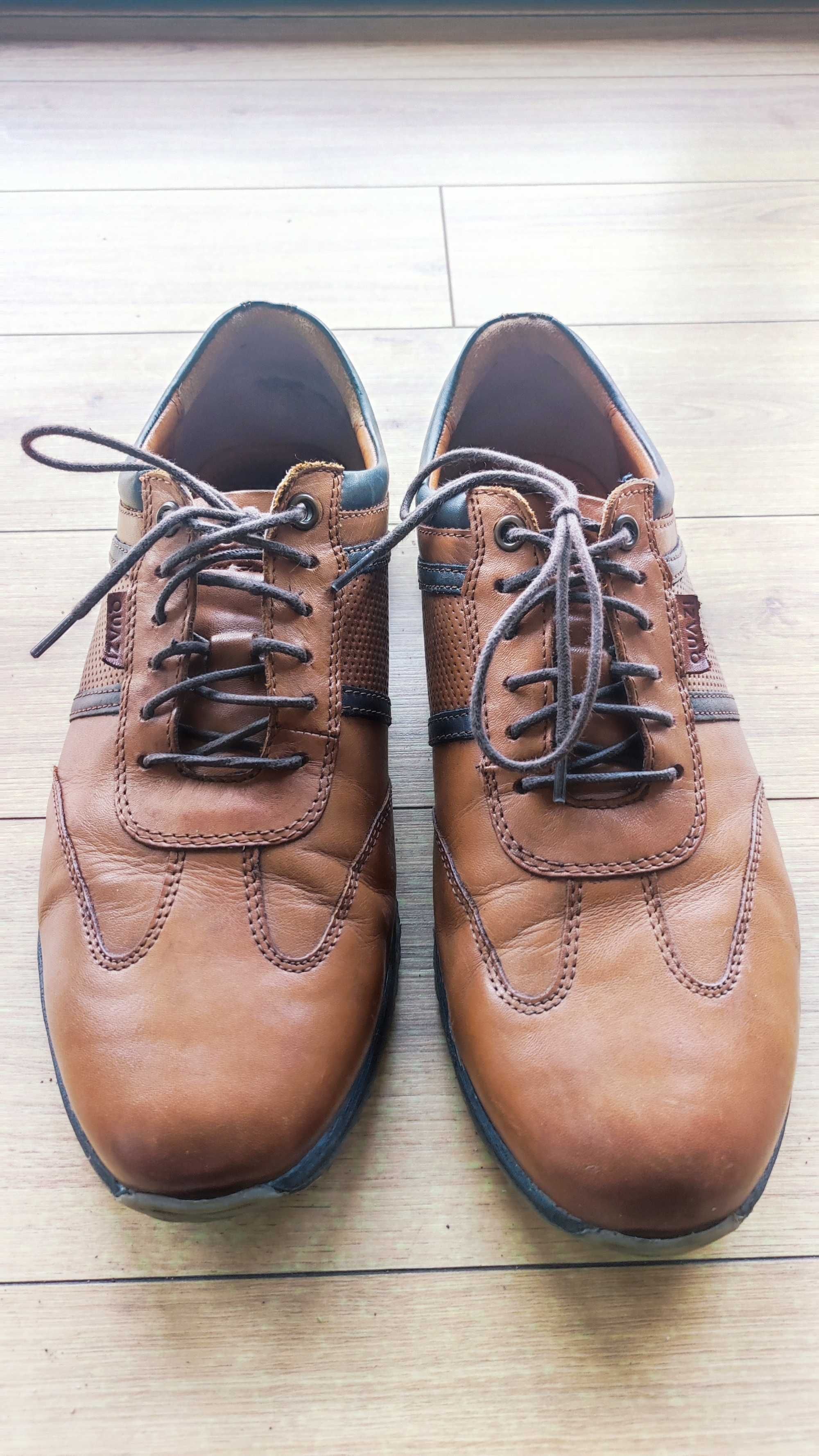 półbuty męskie Quazi skórzane brązowe 42 włoskie buty