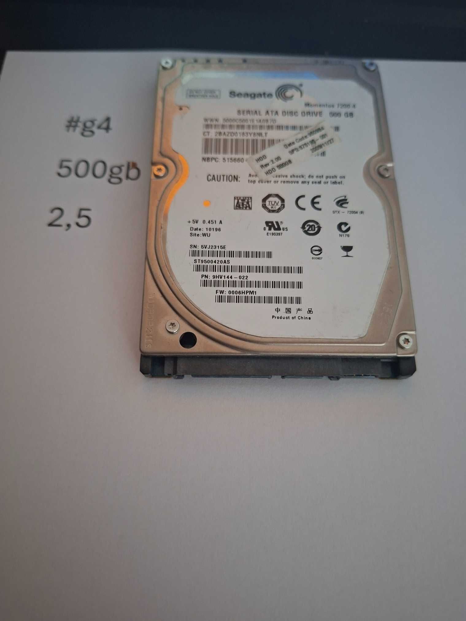 dysk twardy 500gb 2,5 sprawny #g4